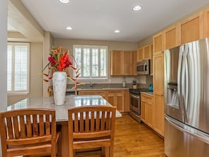 Fully stocked kitchen