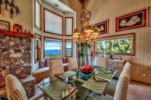 Dining area and Lake Tahoe views.