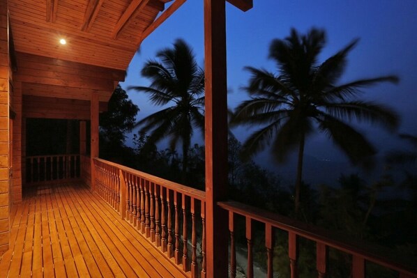 First floor balcony at dawn
