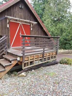 Front door and parking pad