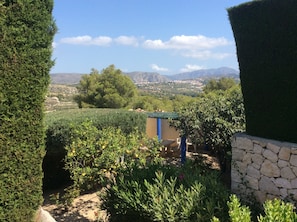 Views to the mountains from the garden.