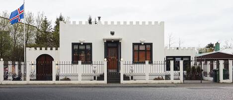 The Little White Castle front with entrance to Studio One on the left.