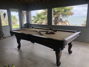 Play pool in screened in patio!