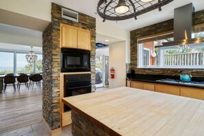 Stunning kitchen with stone accents