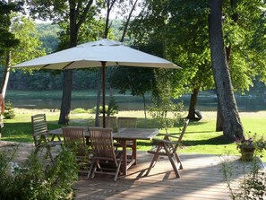 View of river from outdoor dining area