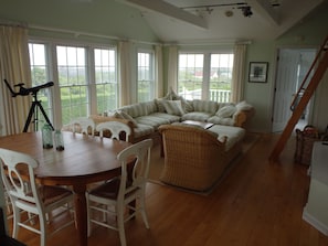 Upstairs living room- bright and airy