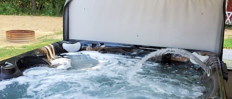 Relaxing hot tub