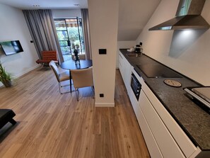 kitchen, living room