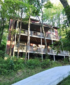 Back road view of our house