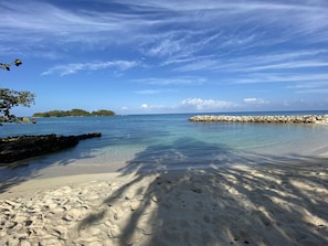 Private property beach overlooking Booby Cay island. perfect sunset spot! 