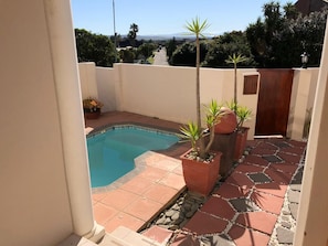 Front garden view of plunge pool