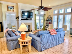 Living Area with TVDVD, Second Floor with Screened Porch Access