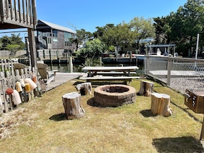 Picnic Area with Park Style Charcoal Grill and Fire Pit