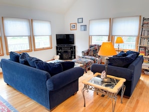 Living Area with TVDVD, First Floor with Deck Access