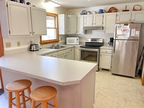 Kitchen, First Floor with Deck Access