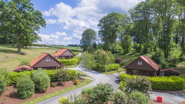 Aerial view of Woodland Lodges