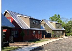 cabins 8, 9, 10 with green space and parking