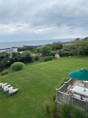 Sweeping view of 1.1 acres of private property looking SW to the ocean