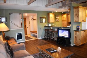 Kitchen, entry from living room area