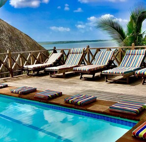 Pool deck overlooking the beach