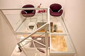 Purple Attic. Staircase to the roof