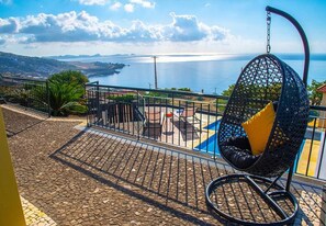 Balcony and pool overlooking the Atlantic Ocean