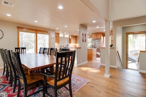 Dining room with view of kitchen