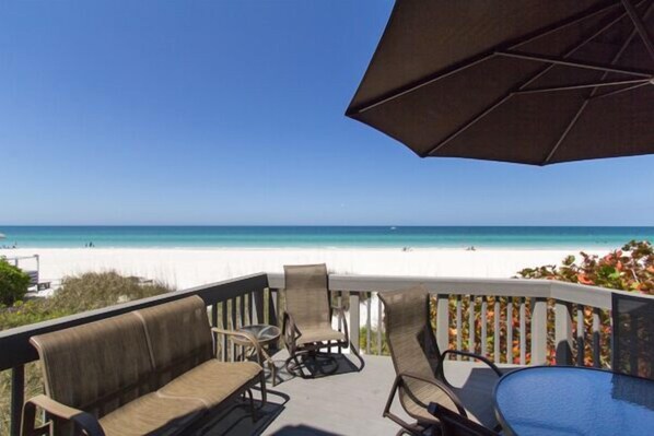 Deck with stunning beach view
