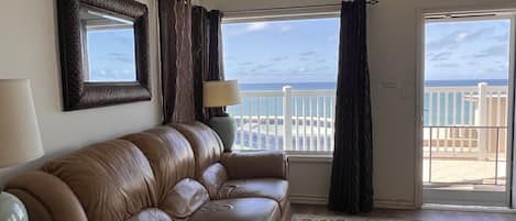 Living room with view of the ocean 