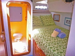Aft cabin with double bed and en-suite bathroom