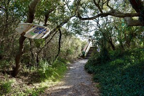 Super groovy pathway to boardwalk just steps from house