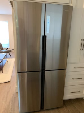 Haier stainless counter depth refrigerator 