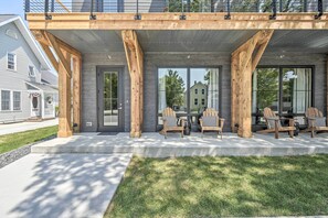 Exterior | Front Porch w/ Seating | Walk to Park & Beach