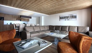 Sit back and relax in the cozy living area after a great day.
