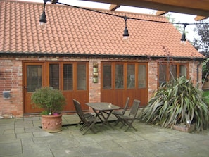 External view of the front of the cottage.