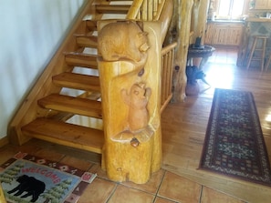 Carved Bears greet you at entry