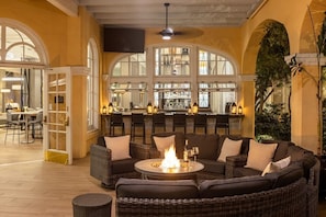 Patio at night