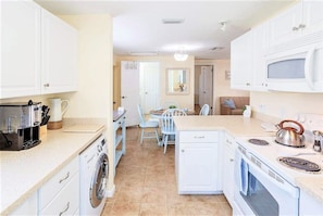 Fully stocked kitchen