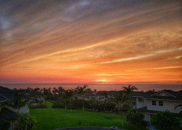 Spectacular sunset ocean views from our lanai