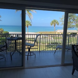 A wall of windows with a view inside and out