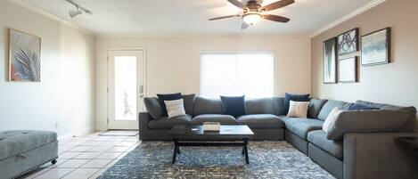 Large comfy sectional in the main living room