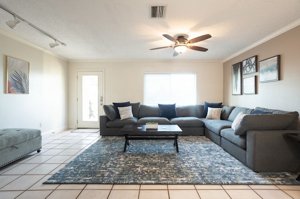 Large comfy sectional in the main living room