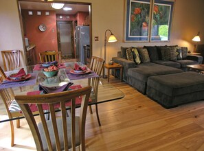 Living Room and Dining Area.