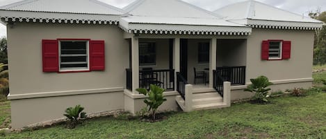 Front door facing Mount Nevis.