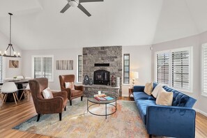Living room with fireplace