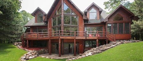 Windows and deck facing the water