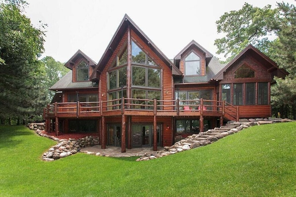 Windows and deck facing the water