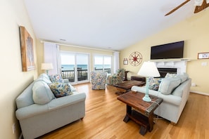 Living Room and Ocean View from the Kitchen/Dining Areas