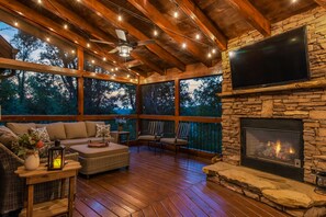 Grand Mountain Getaway Outdoor Fireplace