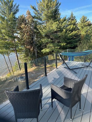 Patio furniture in place during summer season or very good fall weather only!